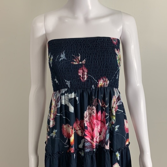 L’Atiste Strapless Maxi Dress, Sx Small very good condition Layered Boho Floral - Picture 2 of 5